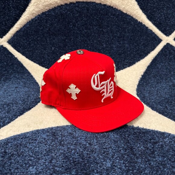 Chrome Hearts Red Cross Patch Snapback Hat - Picture 2 of 4